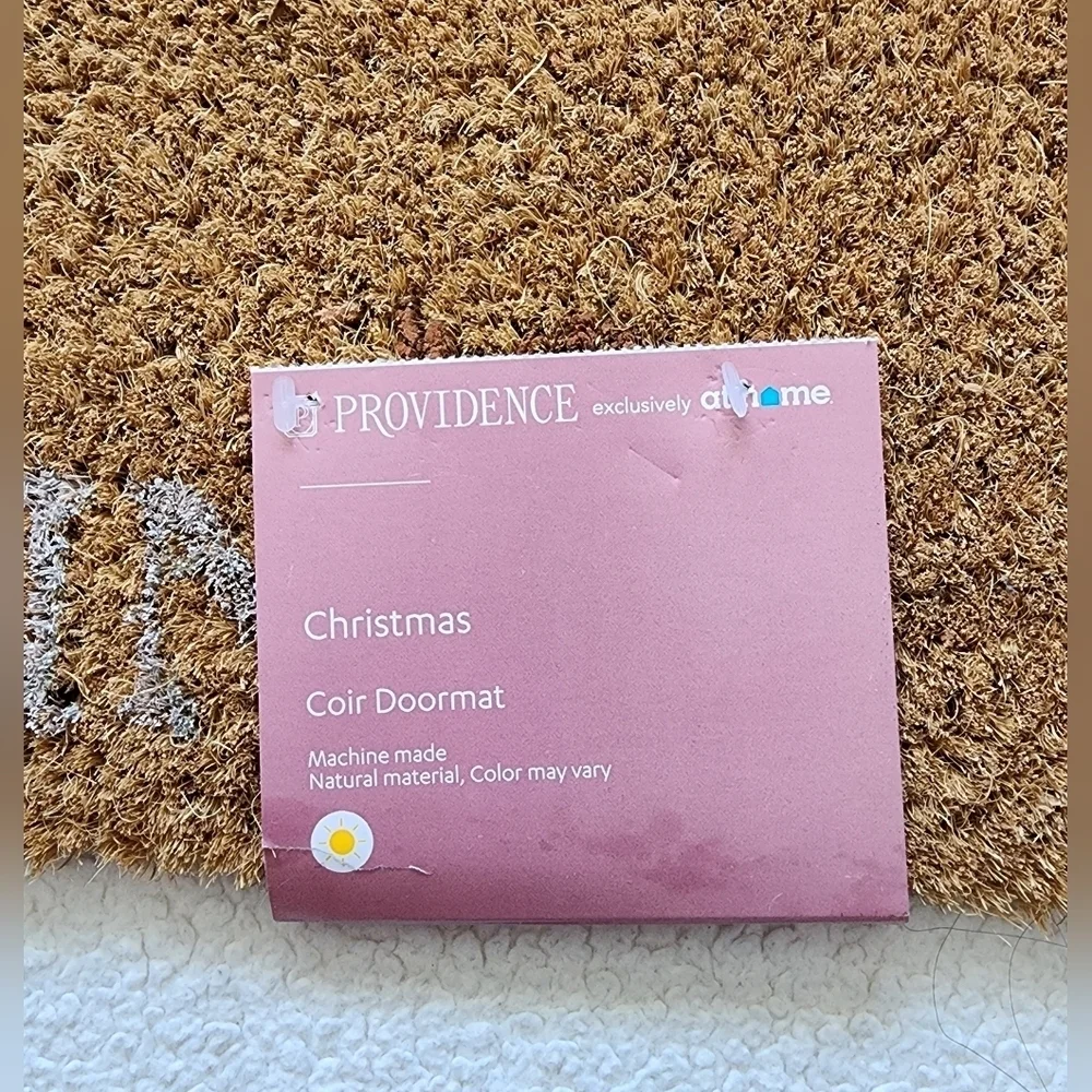 NWT Christmas tree SPARKLY & SHINE Coir outdoor Doormat  Natural Fiber 18 × 30in